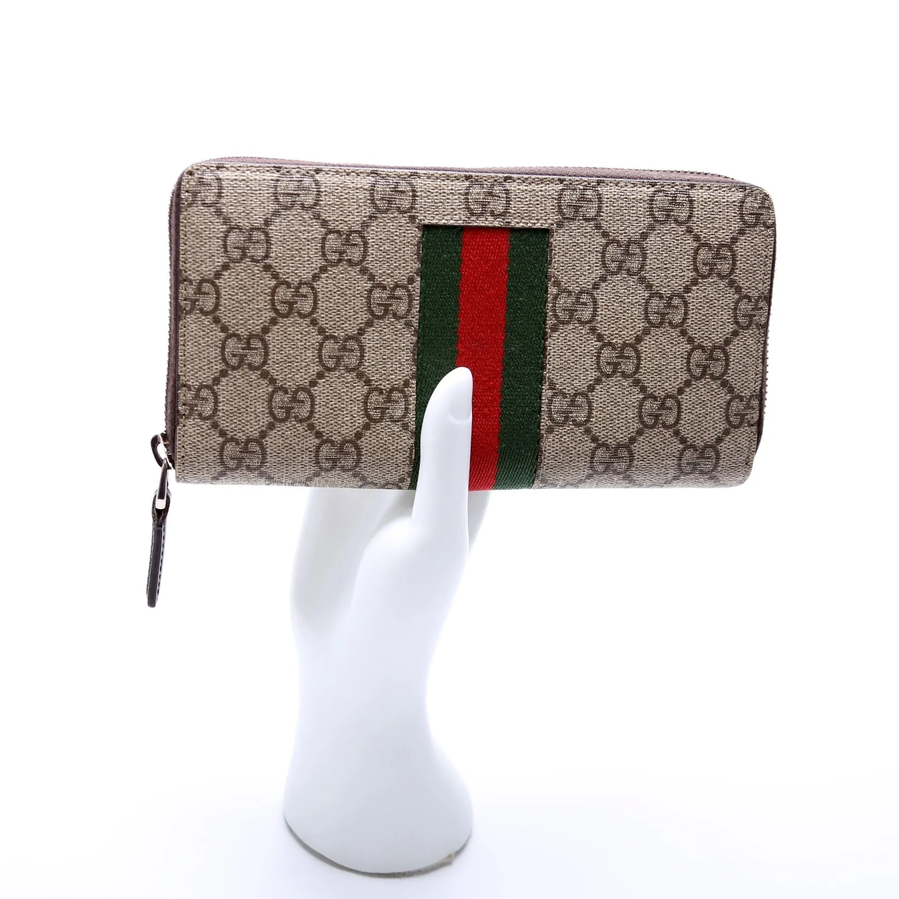 408831 Web Gucci Supreme Zip Around Wallet