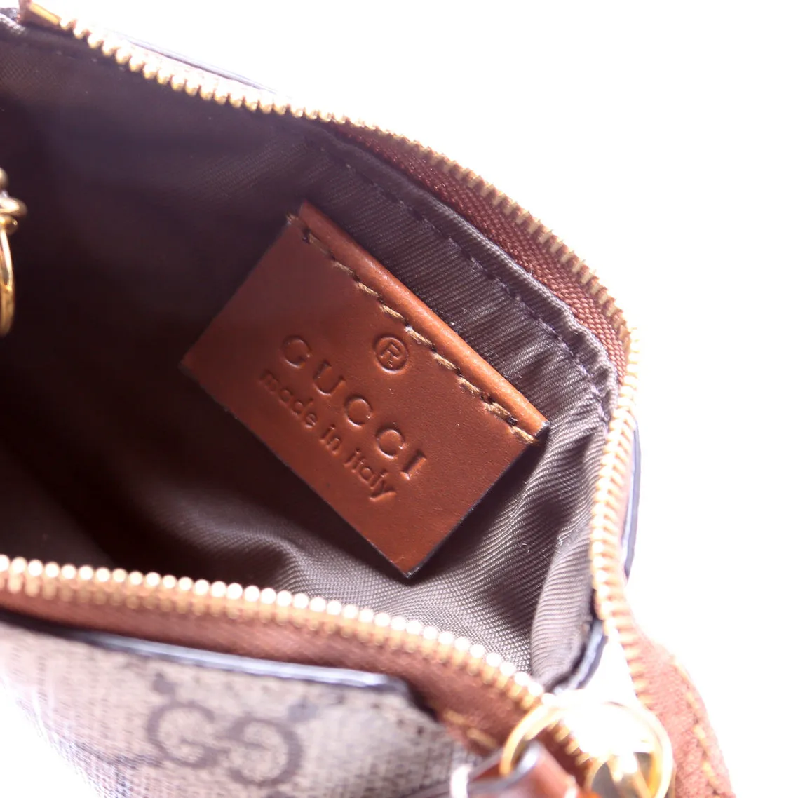 447964 GG Supreme Key Case Brown