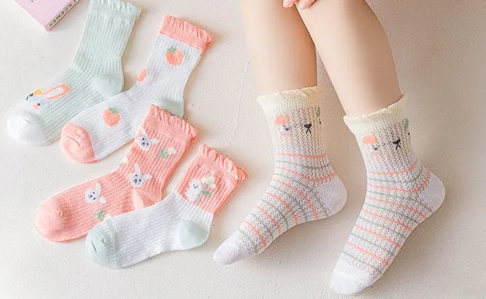 5-Pack Fruit Pattern Cotton Summer Socks (3 Designs)