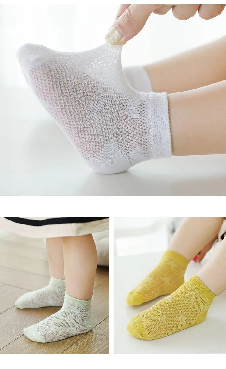 5-Pack Summer Breeze Mesh Socks (2 Designs)
