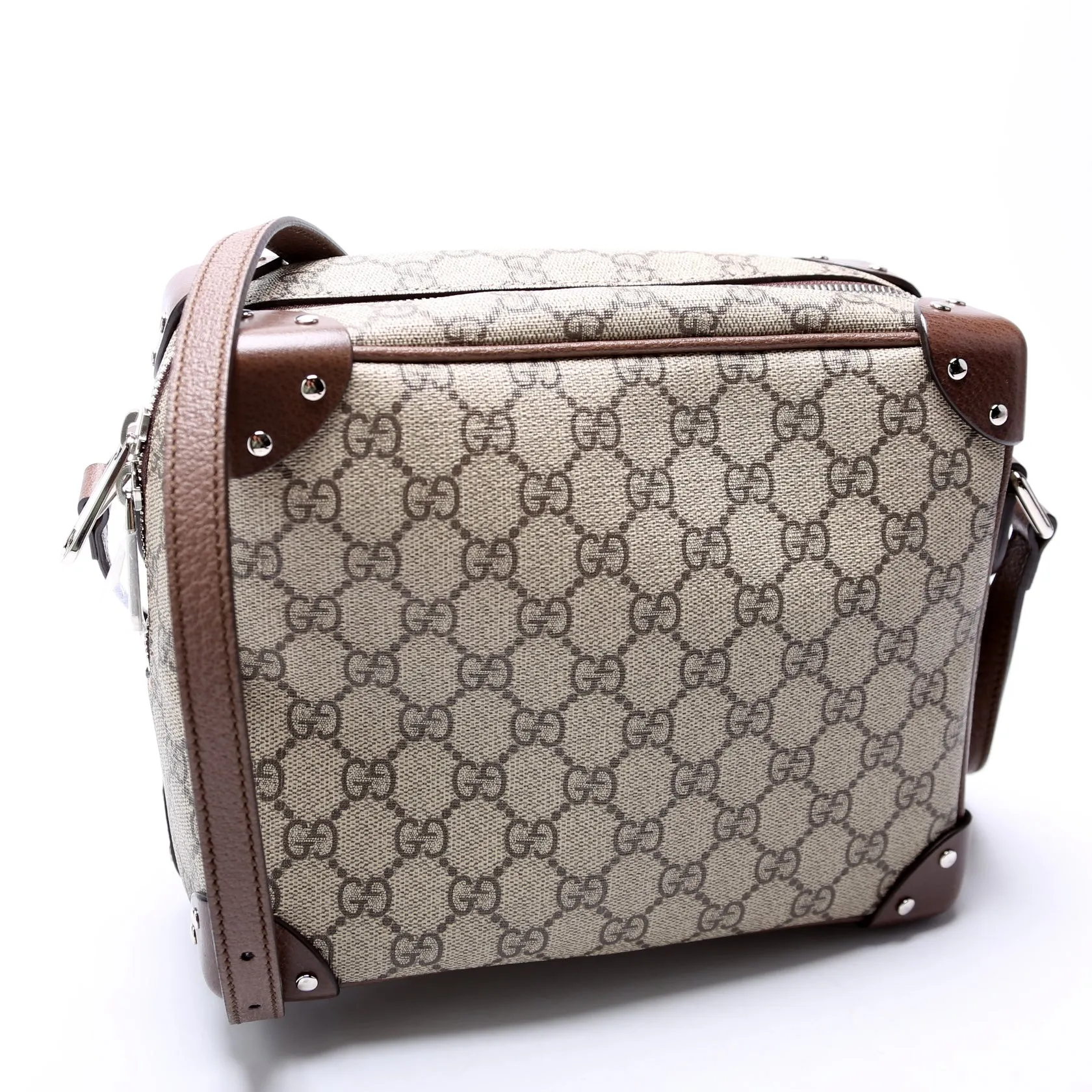 626363 GG Supreme Square Messenger Bag Brown