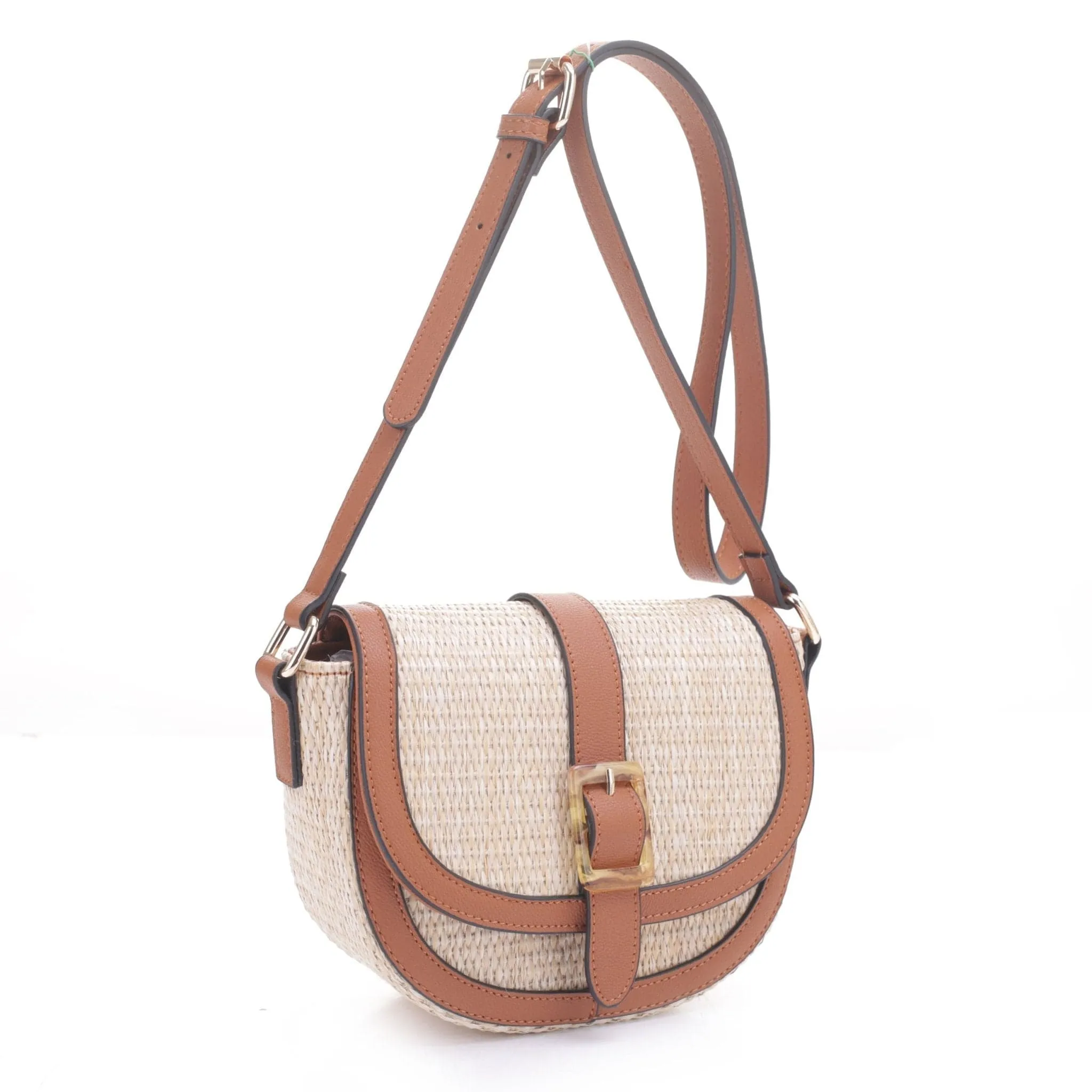 93128 Carmen Woven Straw Crossbody