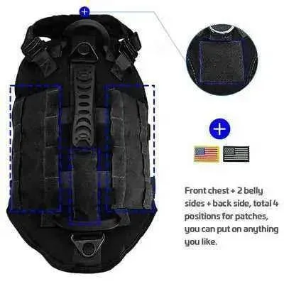 Adventure Paws Tactical Dog Harness with Essentials Bag