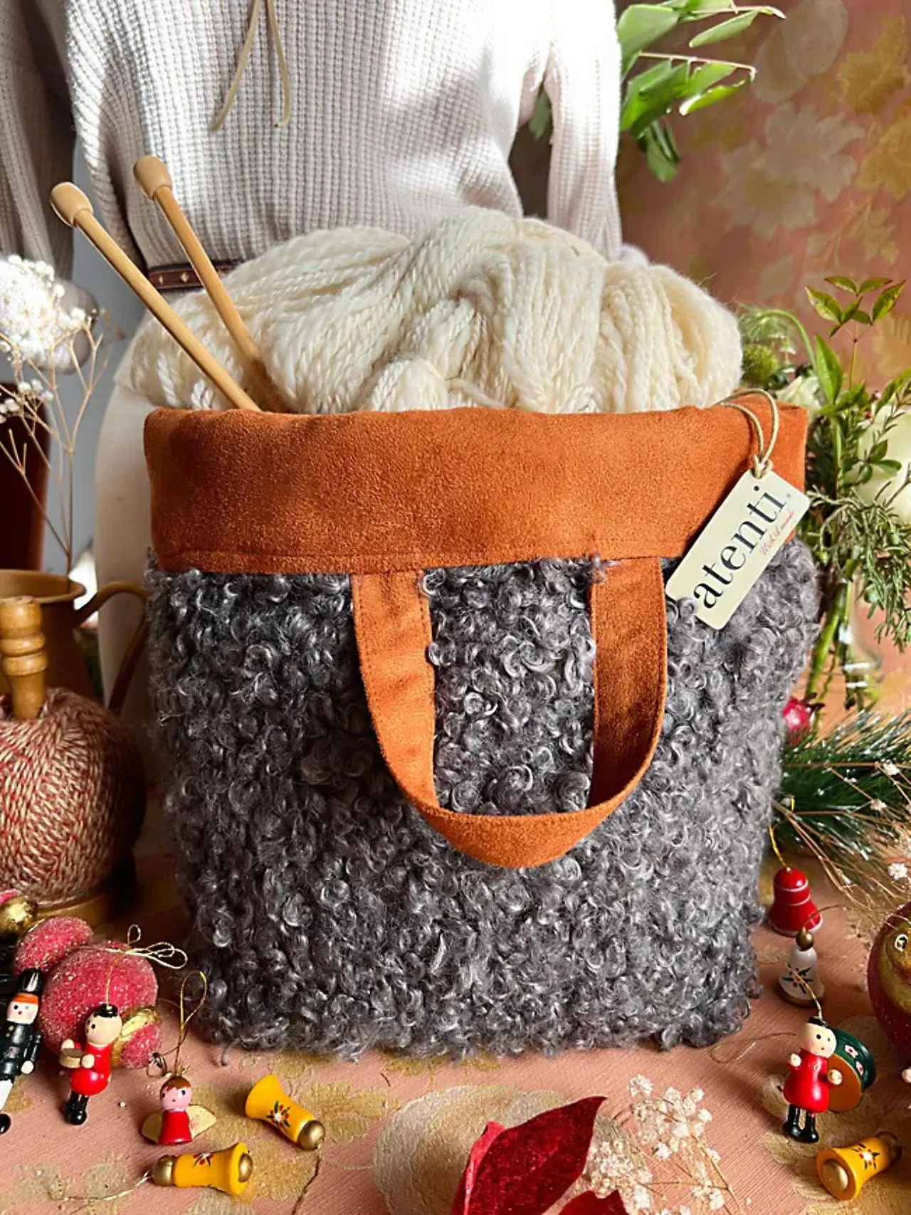 Atenti Curly Cute Charcoal Hope Basket
