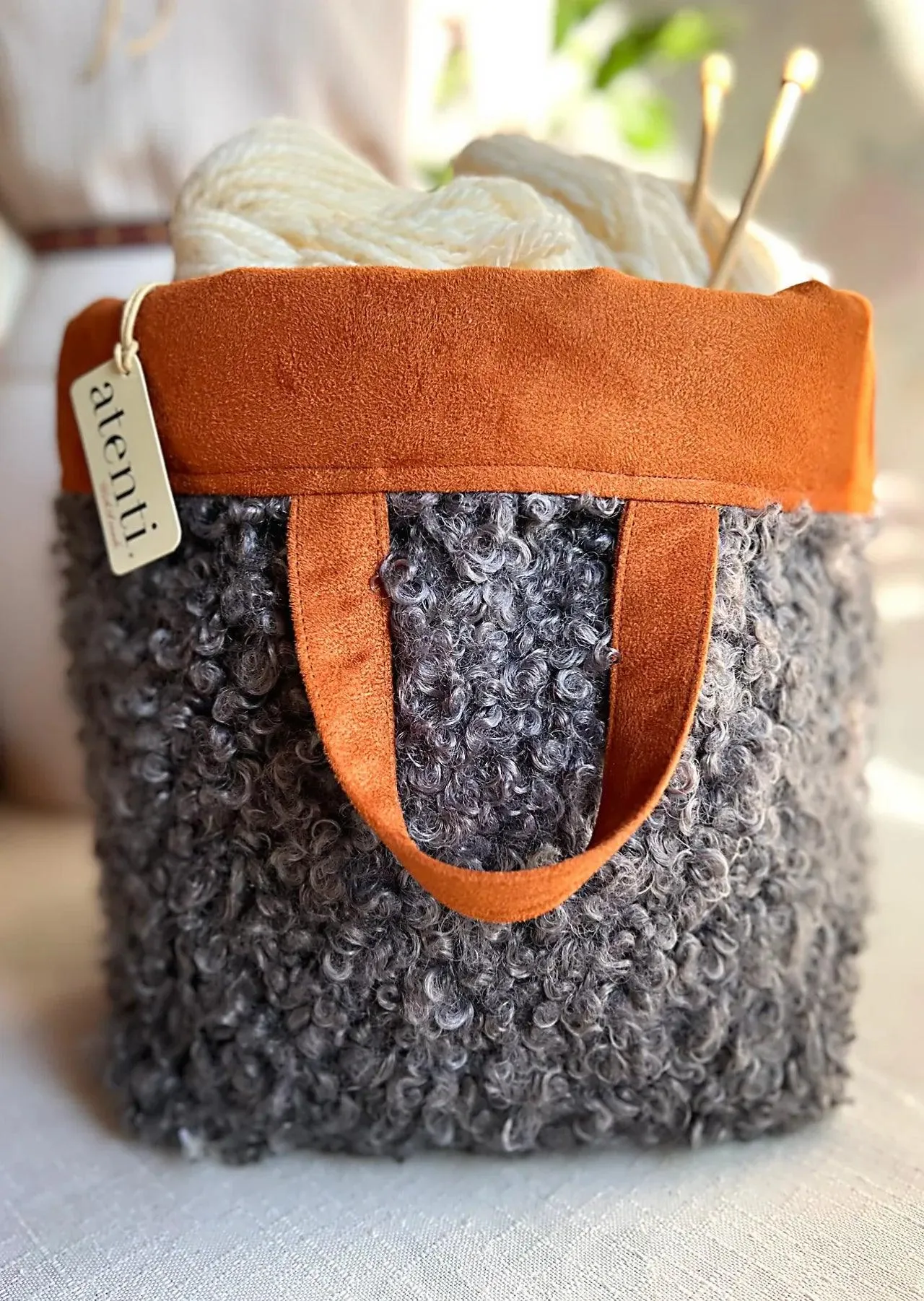 Atenti Curly Cute Charcoal Hope Basket