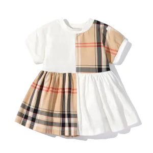 Baby Girl 100% Cotton Classic Short Sleeve Dress