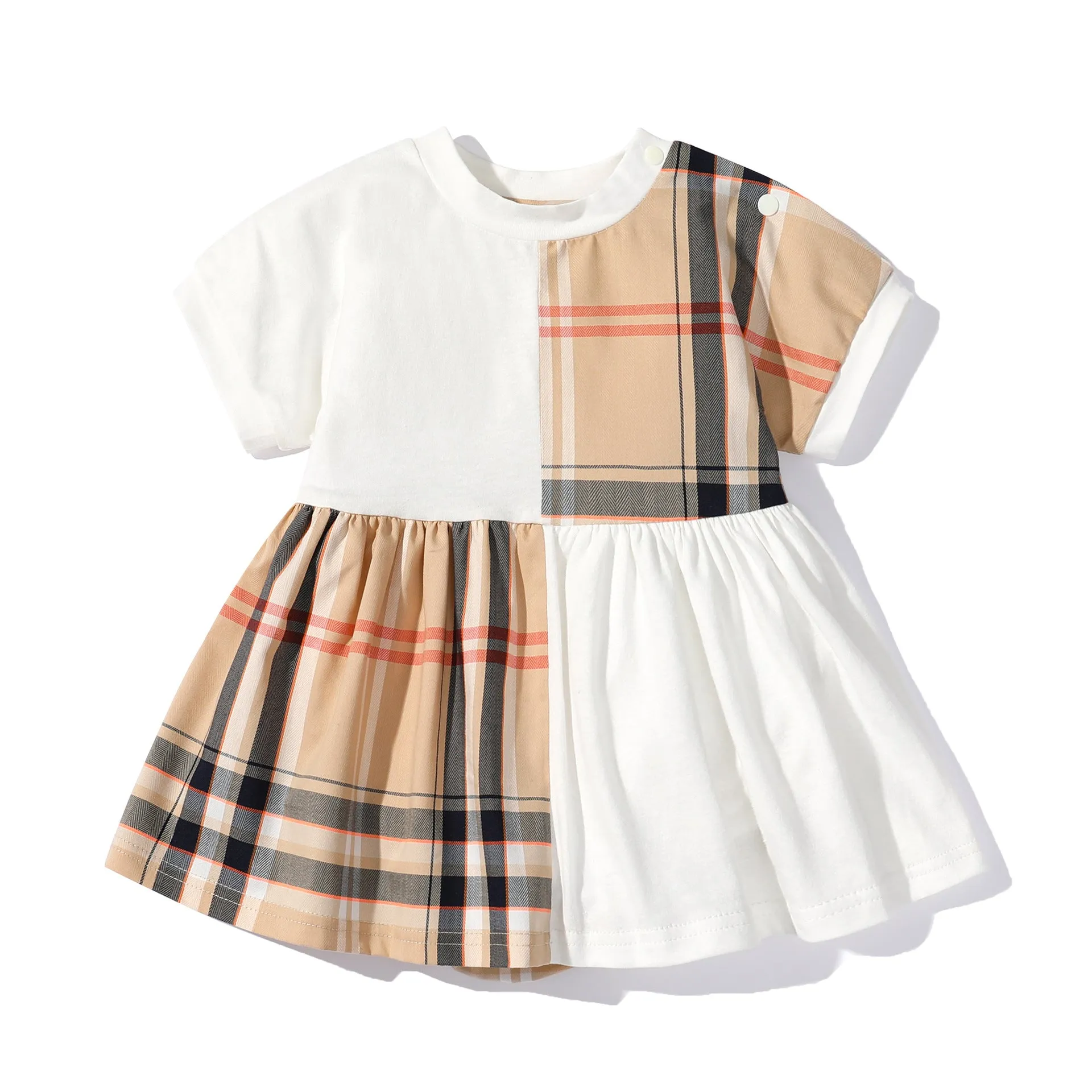 Baby Girl 100% Cotton Classic Short Sleeve Dress