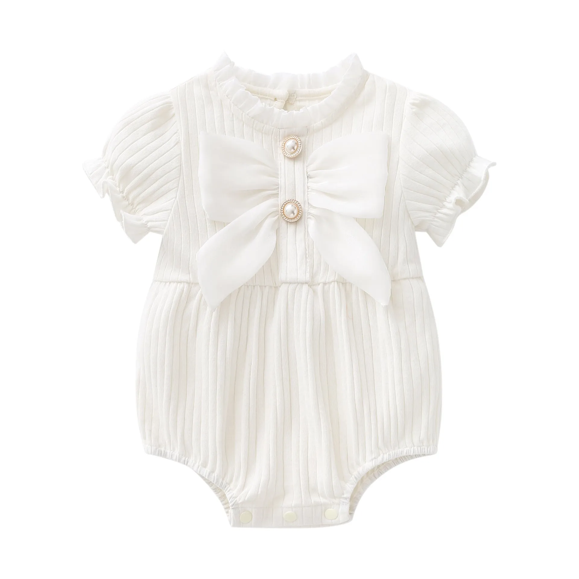 Baby Girl Adorable Bow Short/Long Sleeve Onesie (3 Colors)