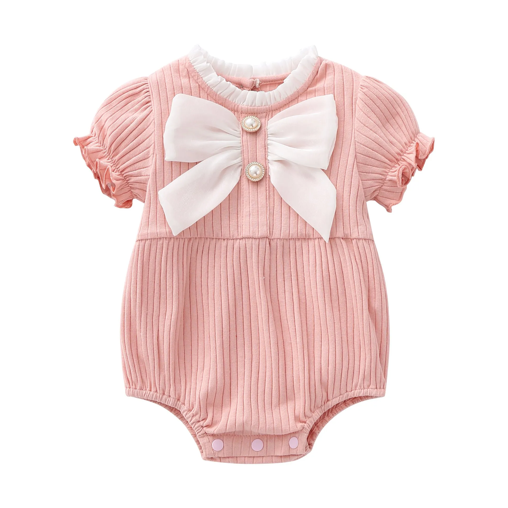 Baby Girl Adorable Bow Short/Long Sleeve Onesie (3 Colors)