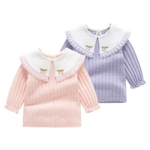 Baby Girl Cutie Cherry Design Long Sleeve Top
