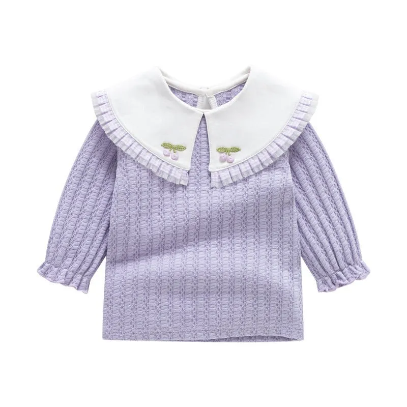 Baby Girl Cutie Cherry Design Long Sleeve Top