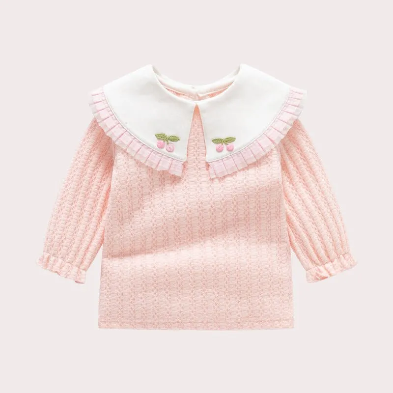 Baby Girl Cutie Cherry Design Long Sleeve Top
