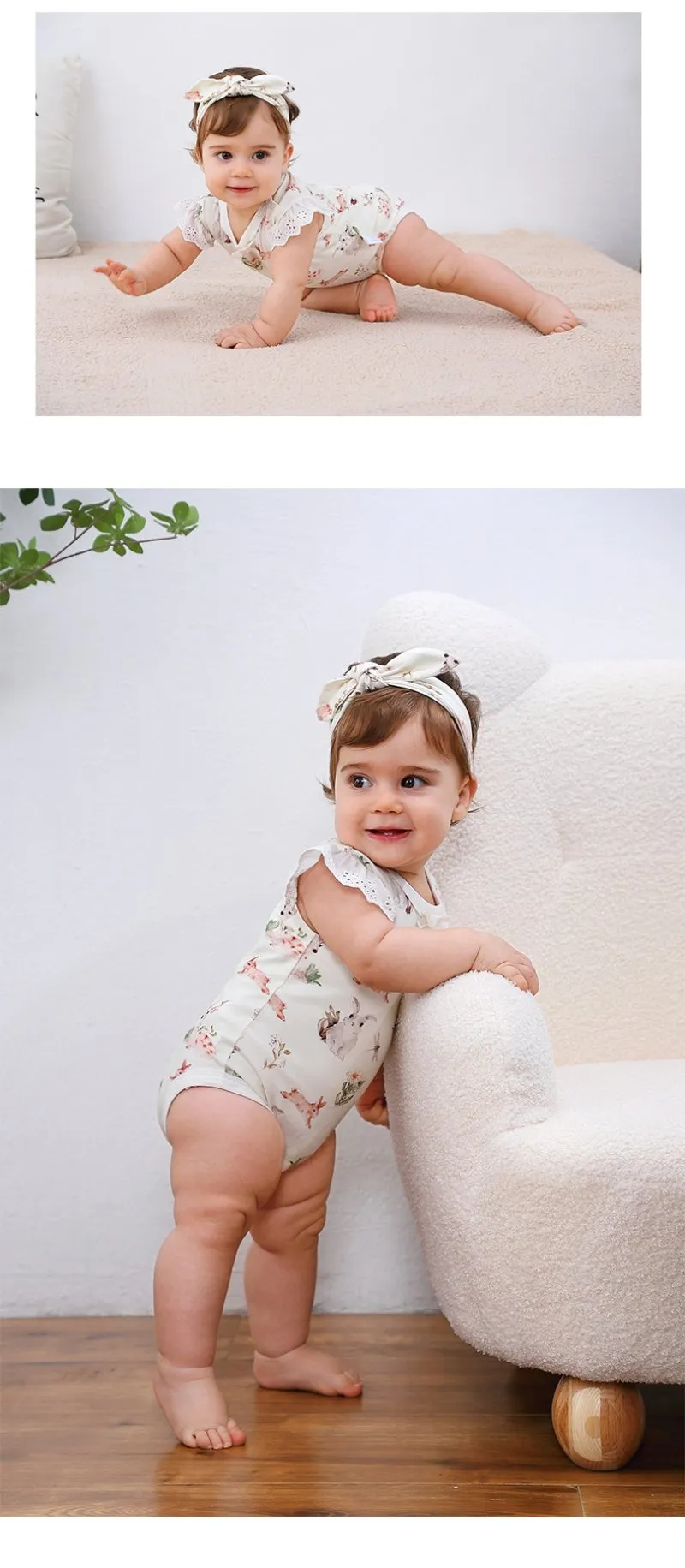 Baby Girl Floral   Animal Prints Onesie (3 Designs)
