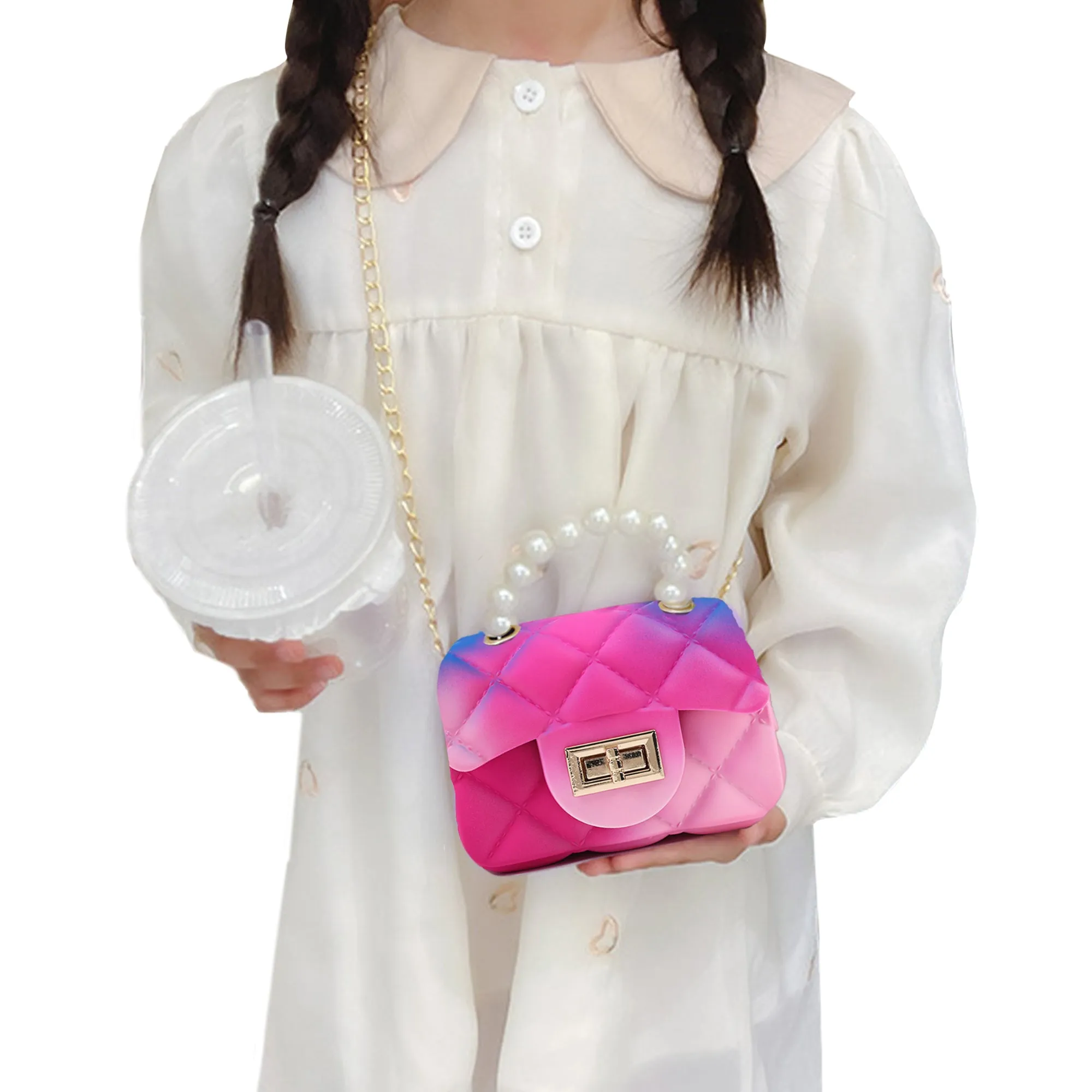 Babymoon Kids Jelly Sling Purse Fashion Handbag (8x13x5 CM) – Pink