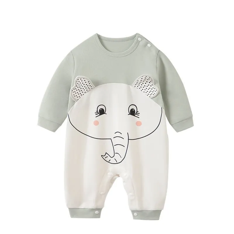 Baby's Elephant Cartoon Print Jumpsuit