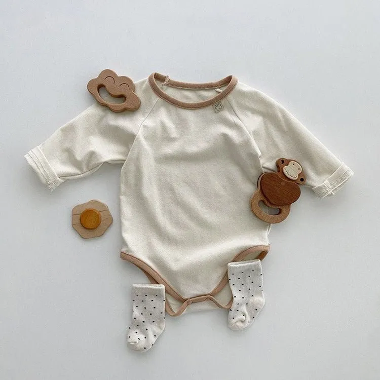 Baby's Long Sleeve Cotton Onesie (4 Colors)