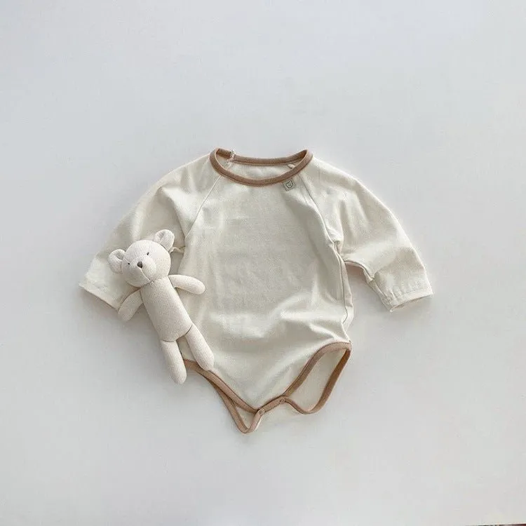 Baby's Long Sleeve Cotton Onesie (4 Colors)