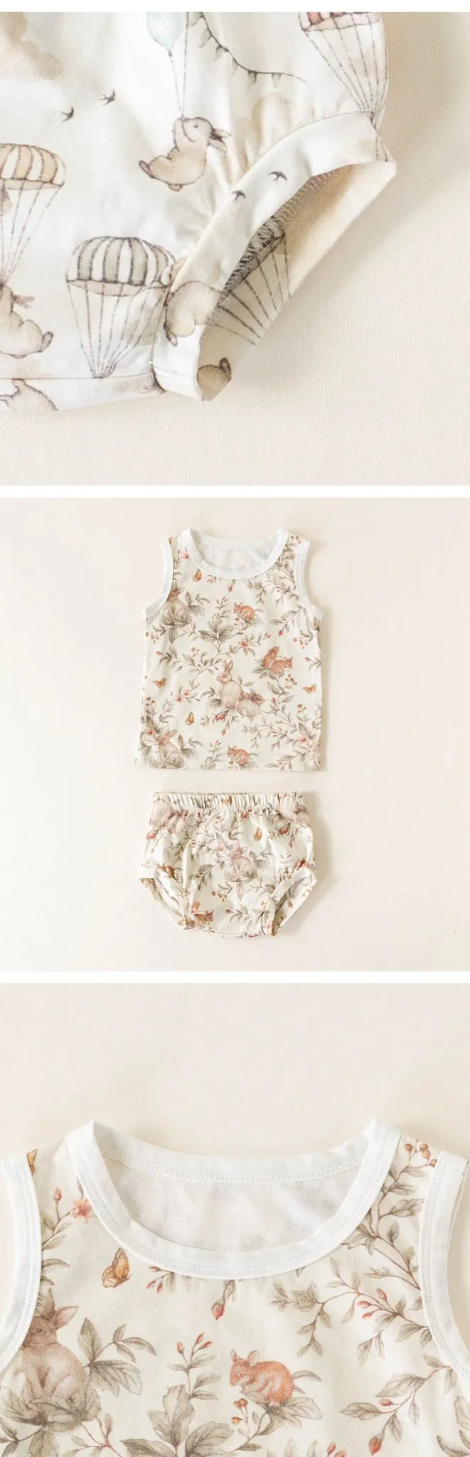 Baby/Toddler Animals Print Top and Shorts Set (3 Designs)