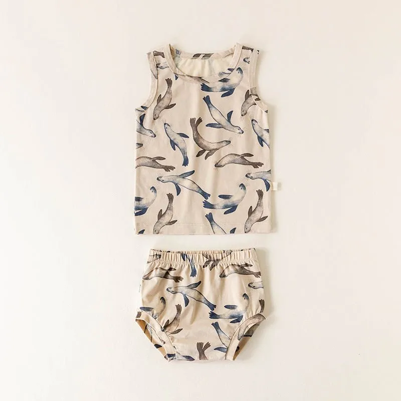 Baby/Toddler Animals Print Top and Shorts Set (3 Designs)