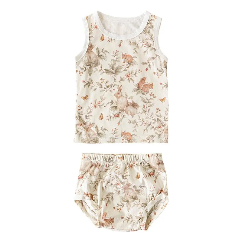 Baby/Toddler Animals Print Top and Shorts Set (3 Designs)