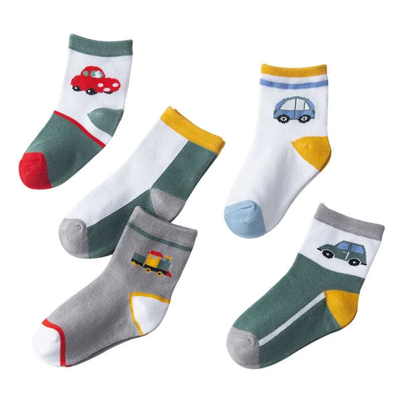 Baby/Toddler Boy's 5-pack Cartoon Print Socks