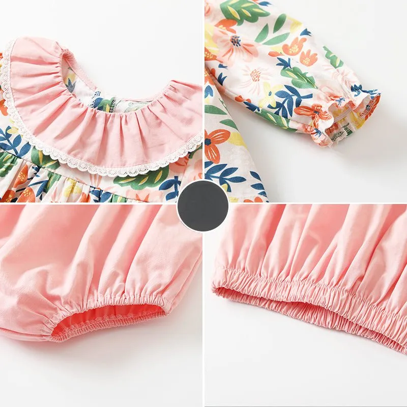 Baby/Toddler Girl Colorful Floral Prints Top and Shorts Set   Headband