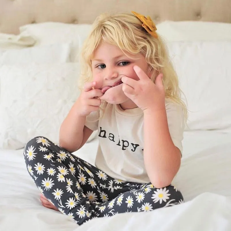 Baby/Toddler's Letter Print White Short-Sleeve T-shirt