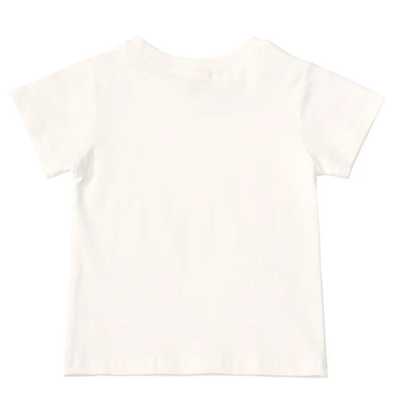 Baby/Toddler's Letter Print White Short-Sleeve T-shirt