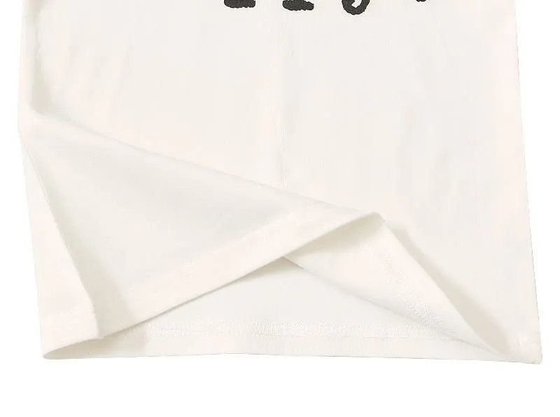 Baby/Toddler's Letter Print White Short-Sleeve T-shirt