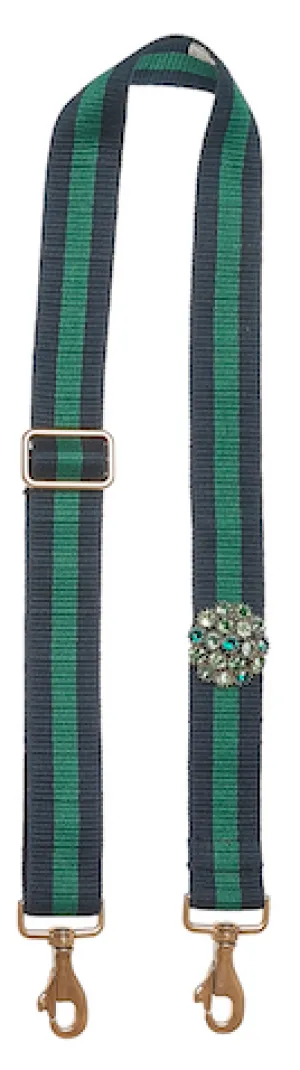Bag Strap Classic blue-green - Flower gold-green