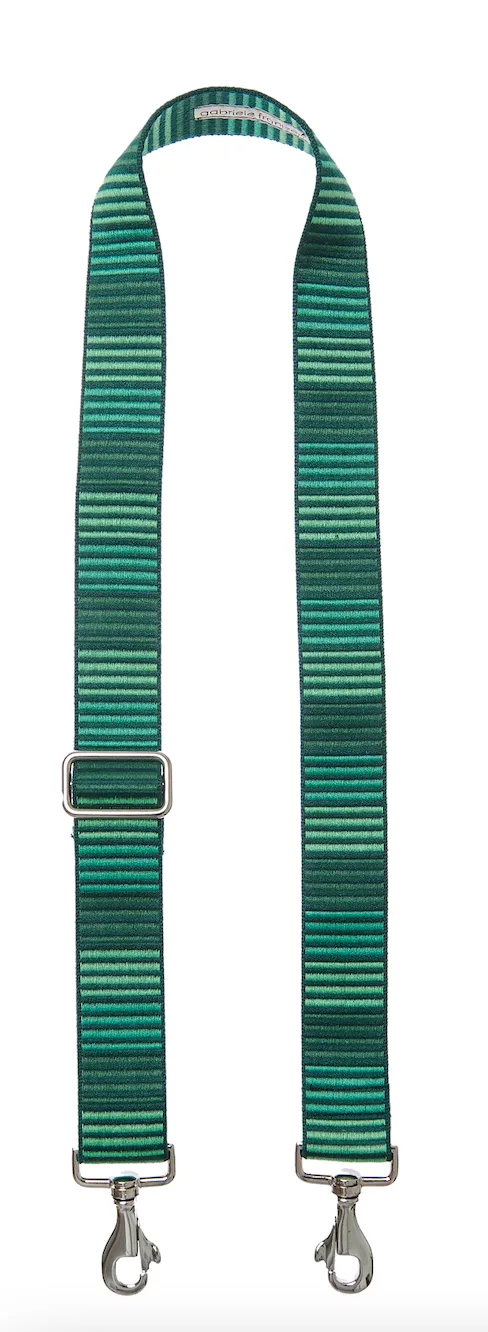 Bag Strap Horizontal Stripes green - Gold/ Silver