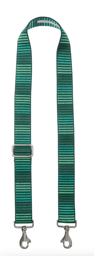 Bag Strap Horizontal Stripes green - Gold/ Silver