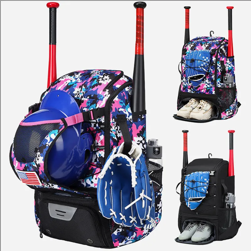 Baseball Backpack Equipment Bag Softball Bat Bag with Shoe Compartment