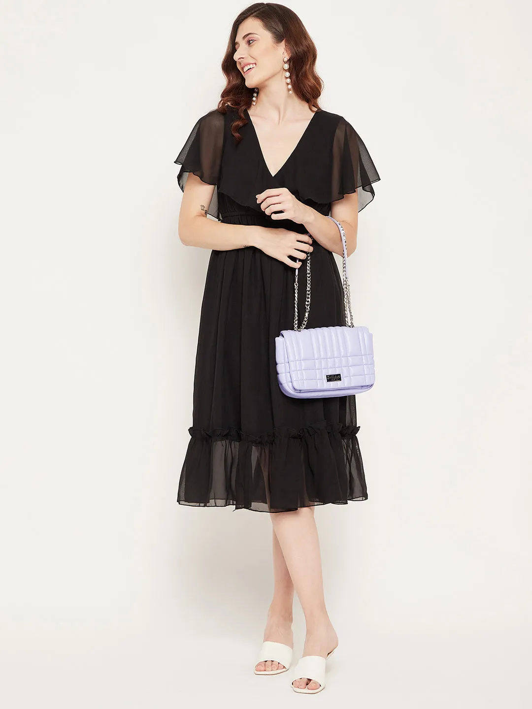 Berrylush Women Solid Purple PU Smart Casual Tasselled Small Sling Bag