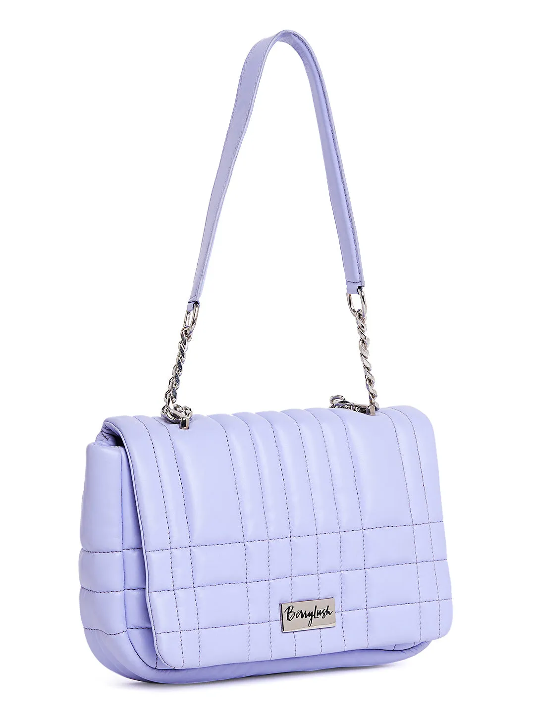 Berrylush Women Solid Purple PU Smart Casual Tasselled Small Sling Bag