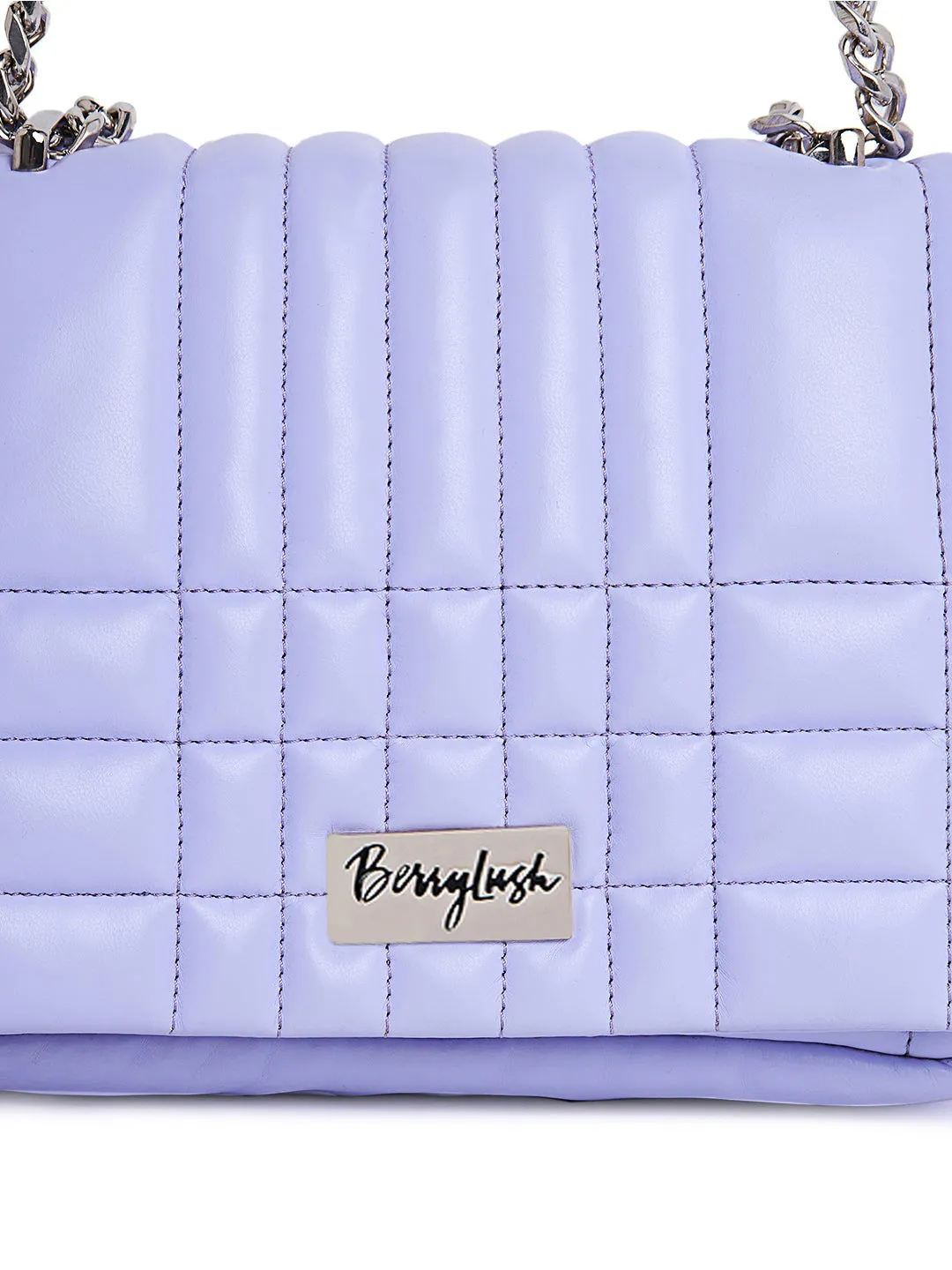 Berrylush Women Solid Purple PU Smart Casual Tasselled Small Sling Bag