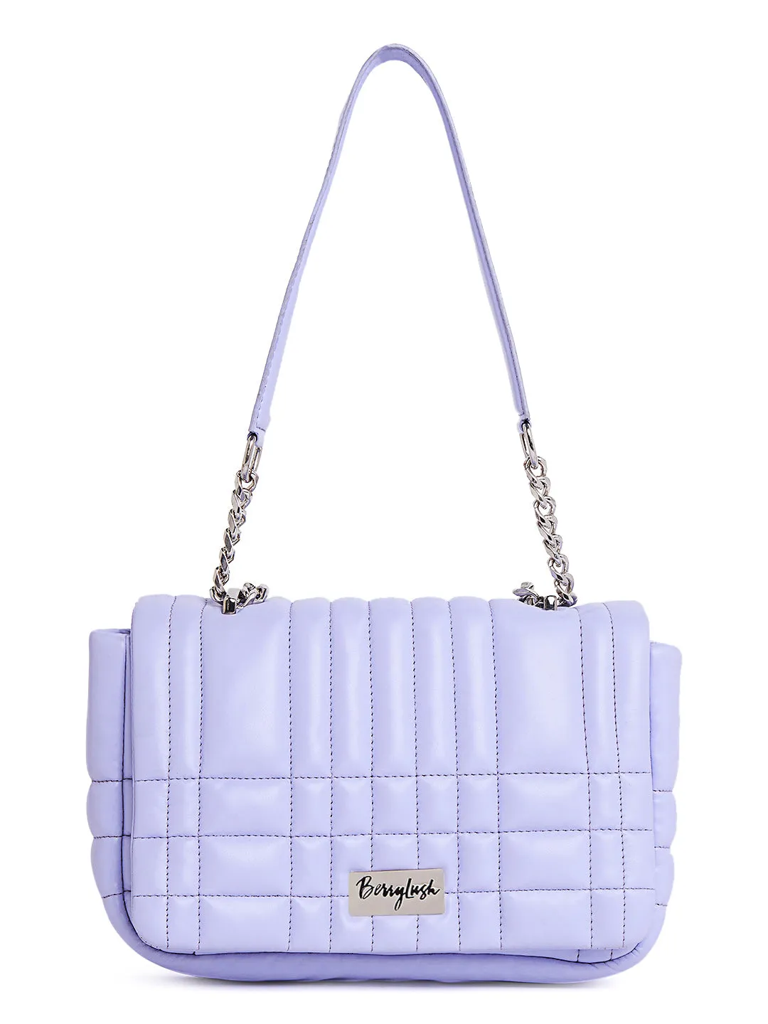 Berrylush Women Solid Purple PU Smart Casual Tasselled Small Sling Bag