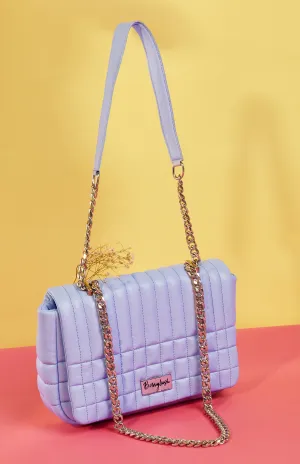 Berrylush Women Solid Purple PU Smart Casual Tasselled Small Sling Bag