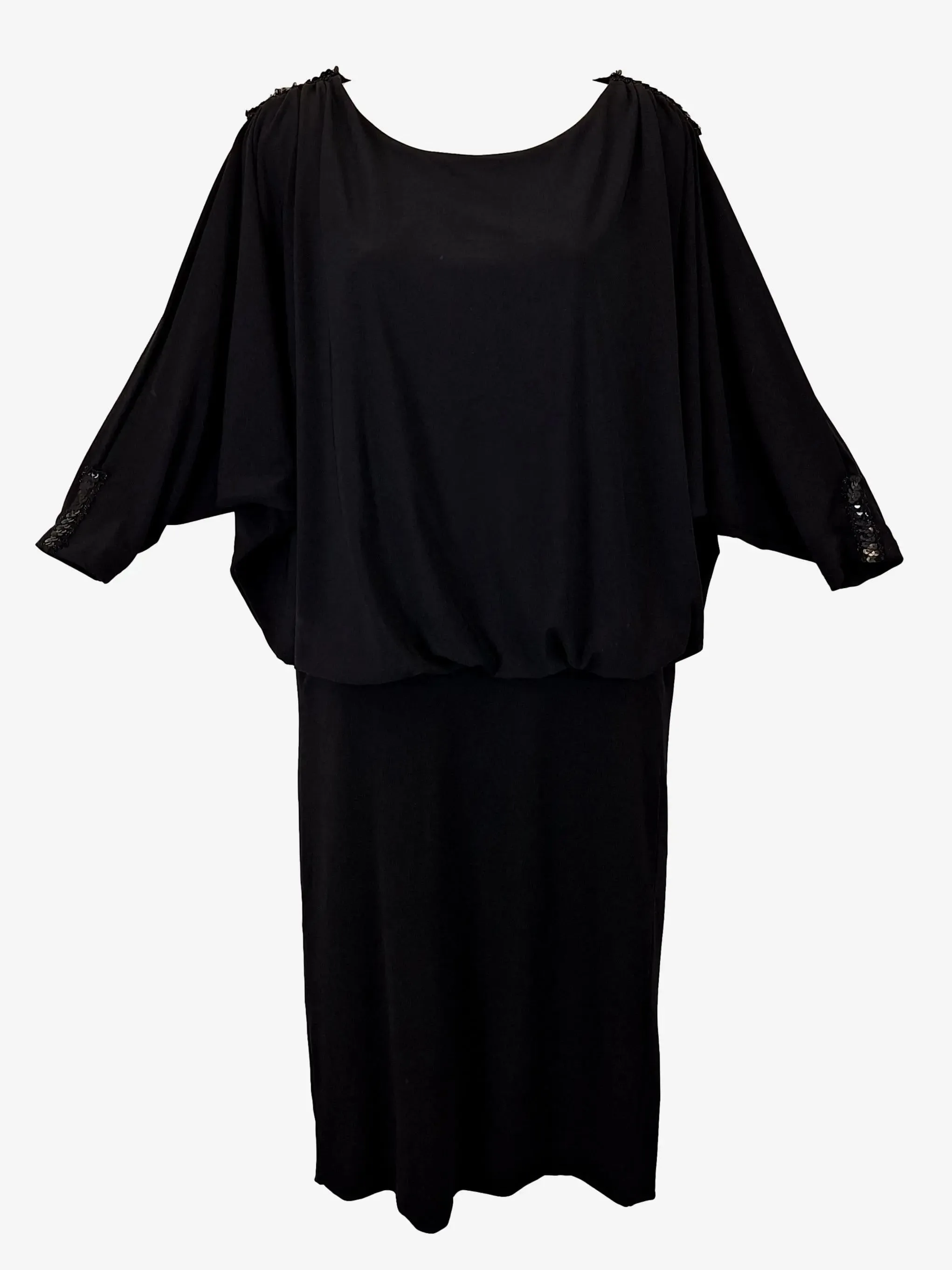 Bird Keepers Graceful Batwing Stretch Midi Dress Size 12