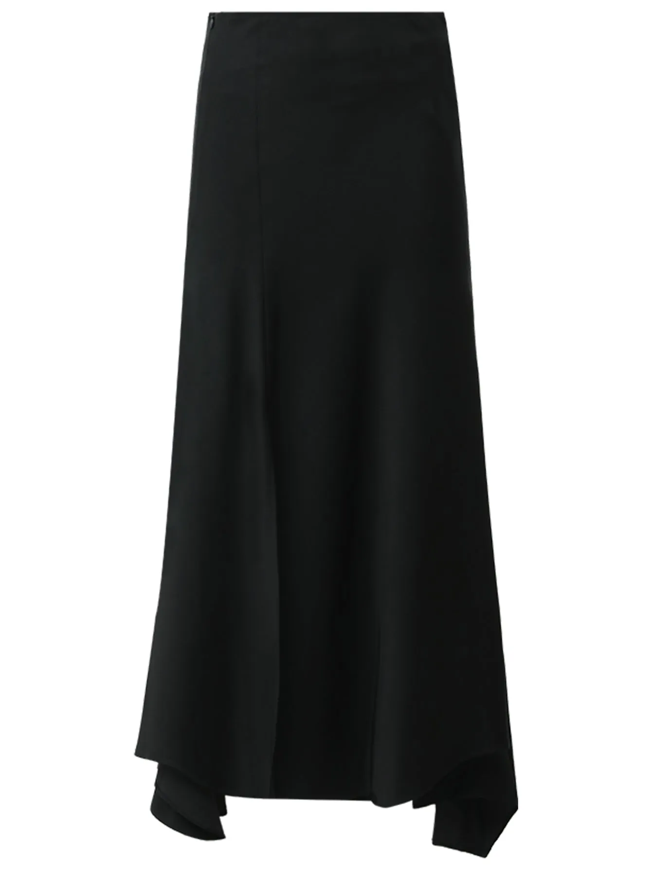 Black Draped Mermaid Skirt with Subtle Front Slit