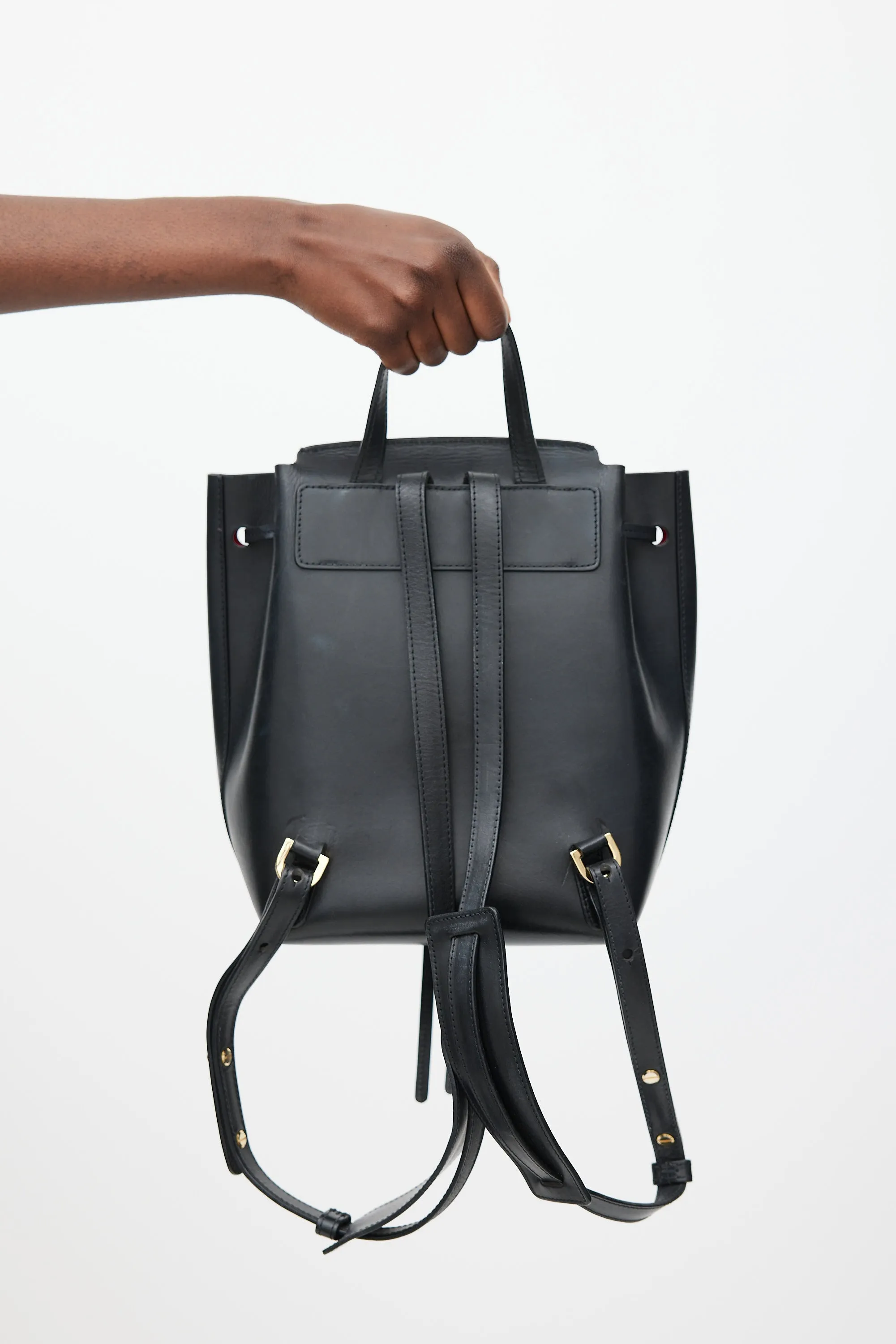 Black Leather Backpack