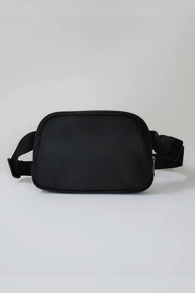 Black Nylon Adjustable Belt Bag