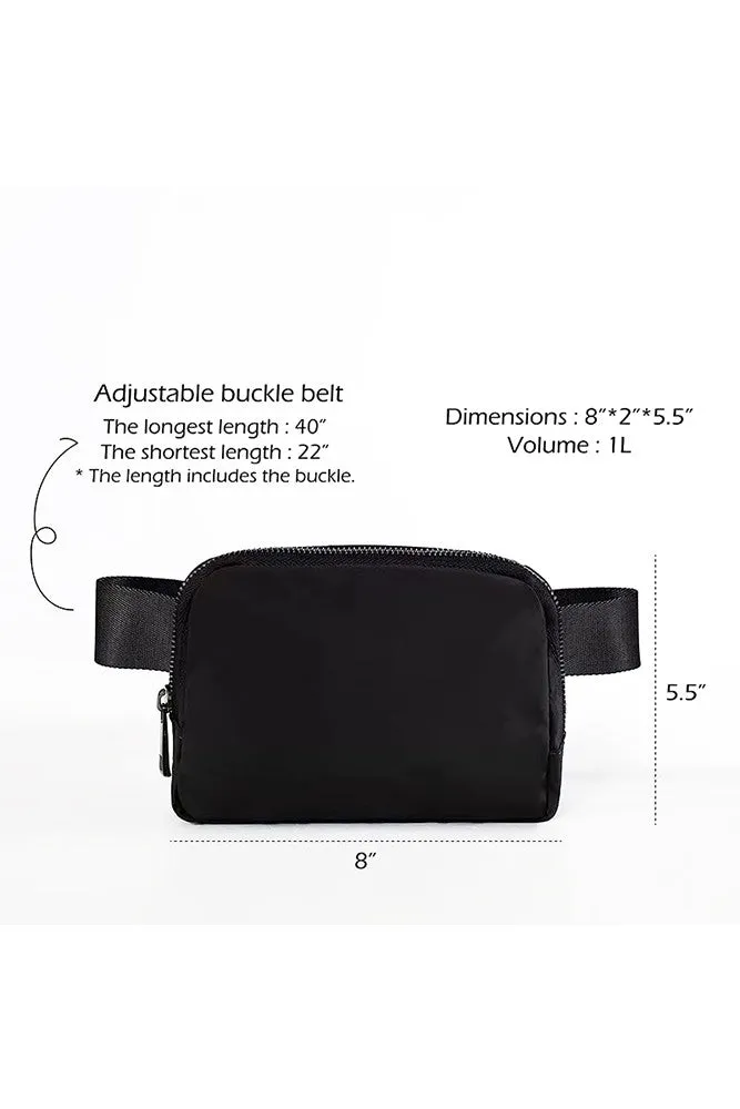 Black Nylon Adjustable Belt Bag