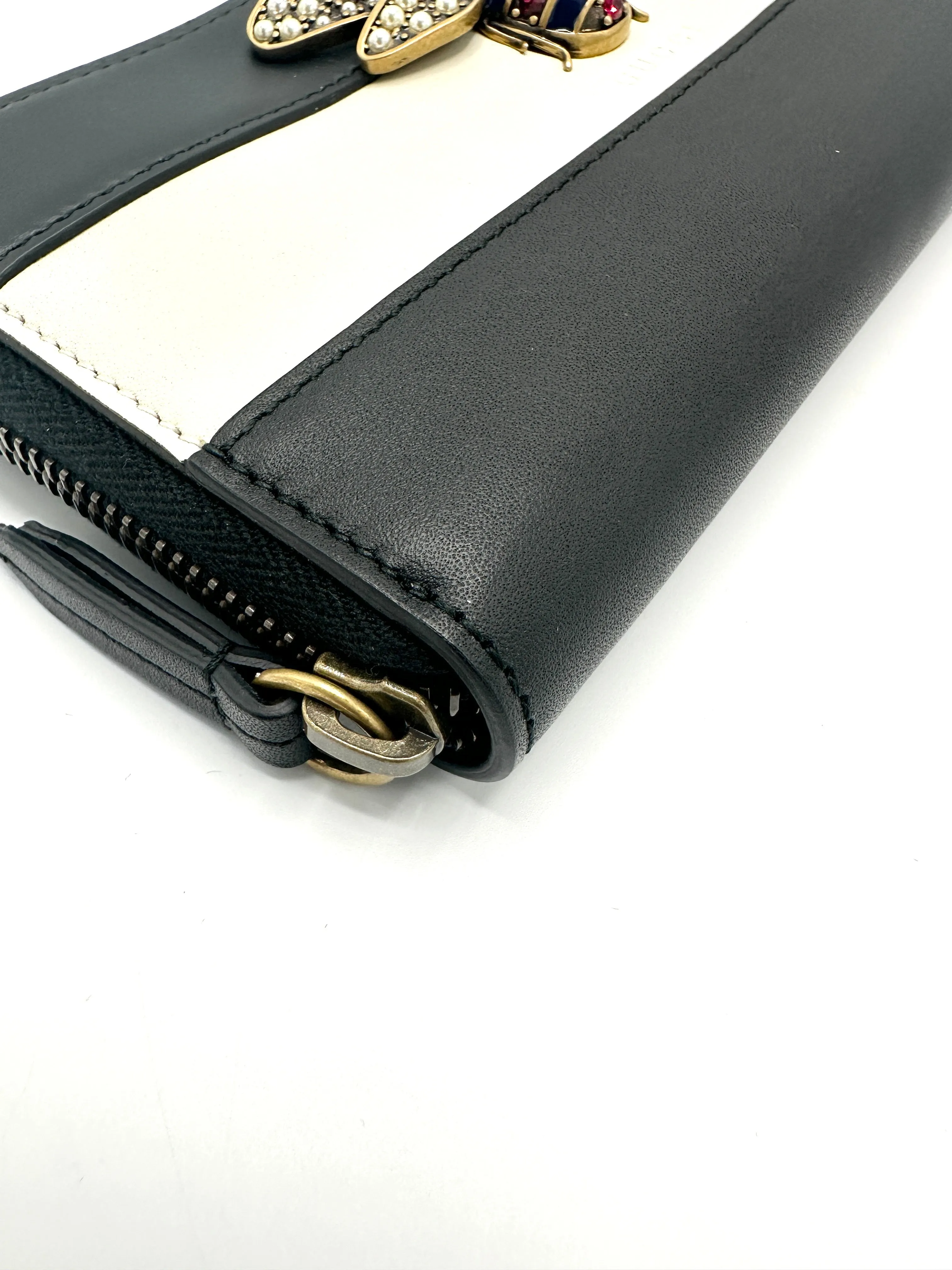 Black/Ivory Color Block Queen Margaret Zippy Long Wallet