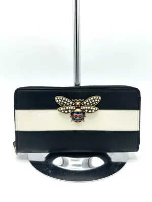 Black/Ivory Color Block Queen Margaret Zippy Long Wallet