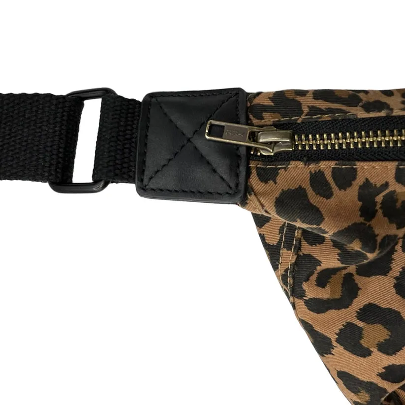 Brixton Large Cross Body Sling Bag -Leopard Print Brown Large