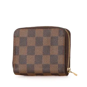 Brown Louis Vuitton Damier Ebene Zippy Coin Purse