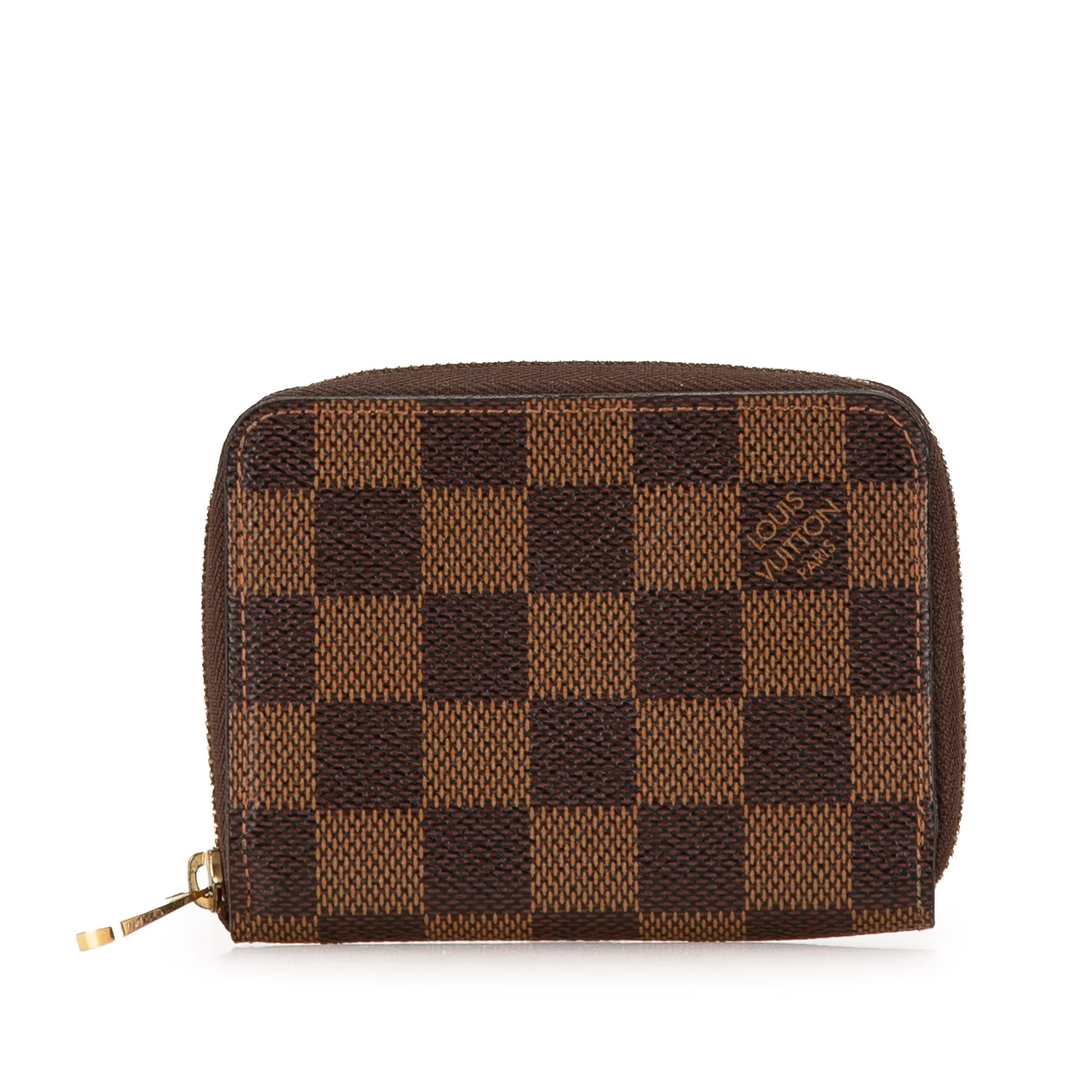 Brown Louis Vuitton Damier Ebene Zippy Coin Purse