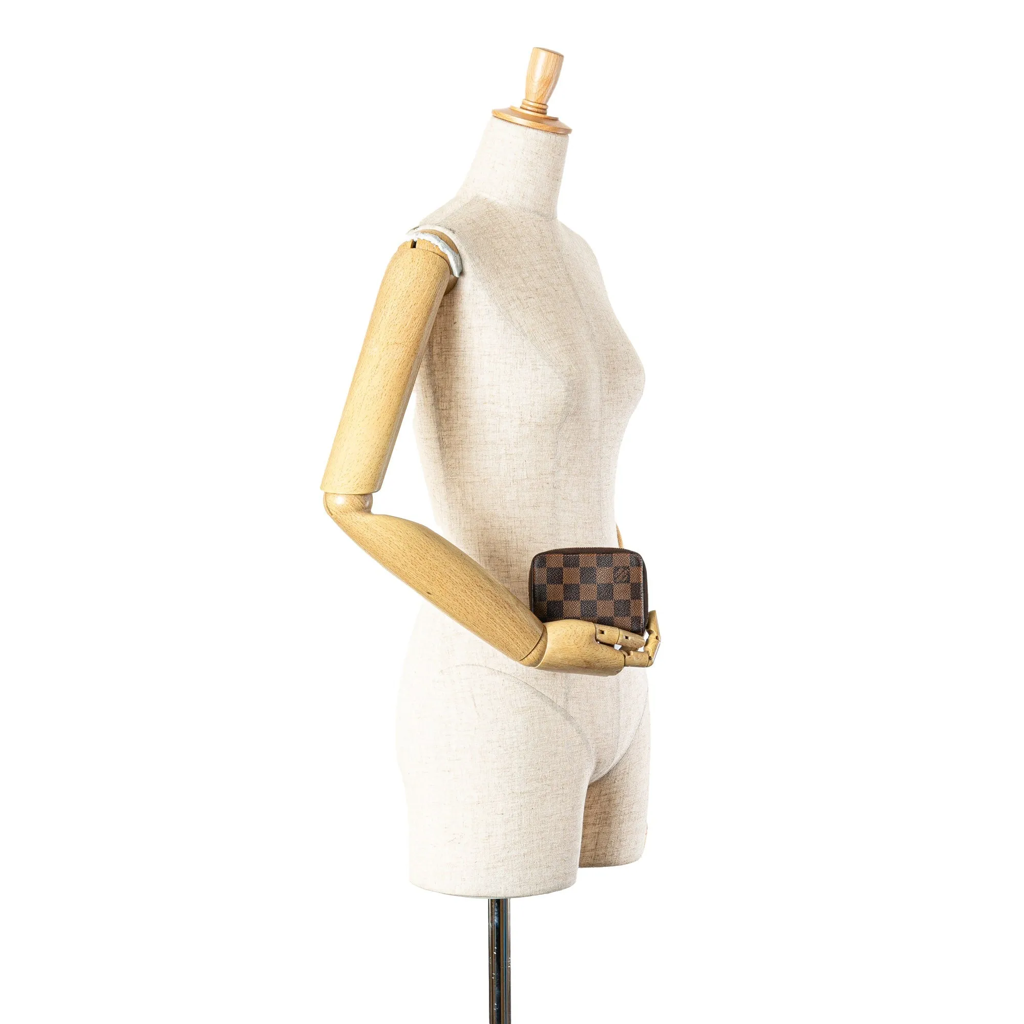 Brown Louis Vuitton Damier Ebene Zippy Coin Purse