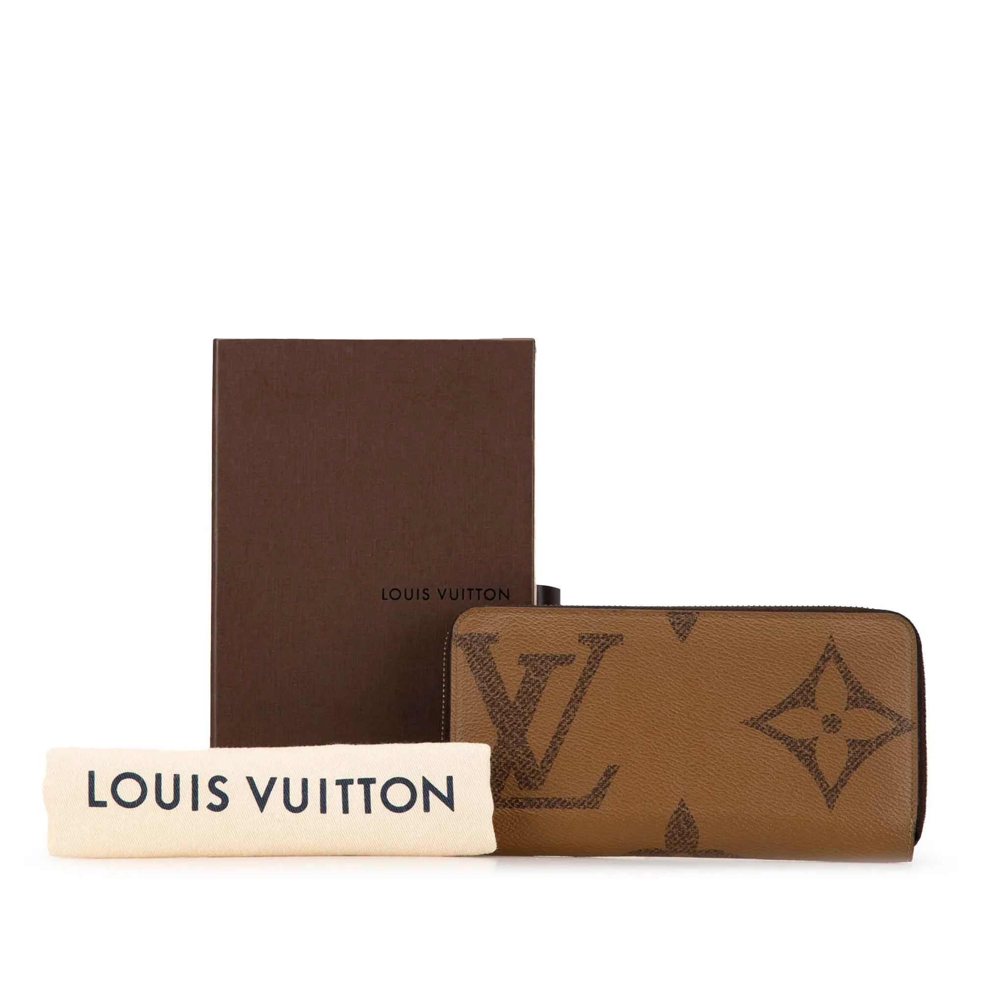 Brown Louis Vuitton Monogram Giant Reverse Zippy Wallet